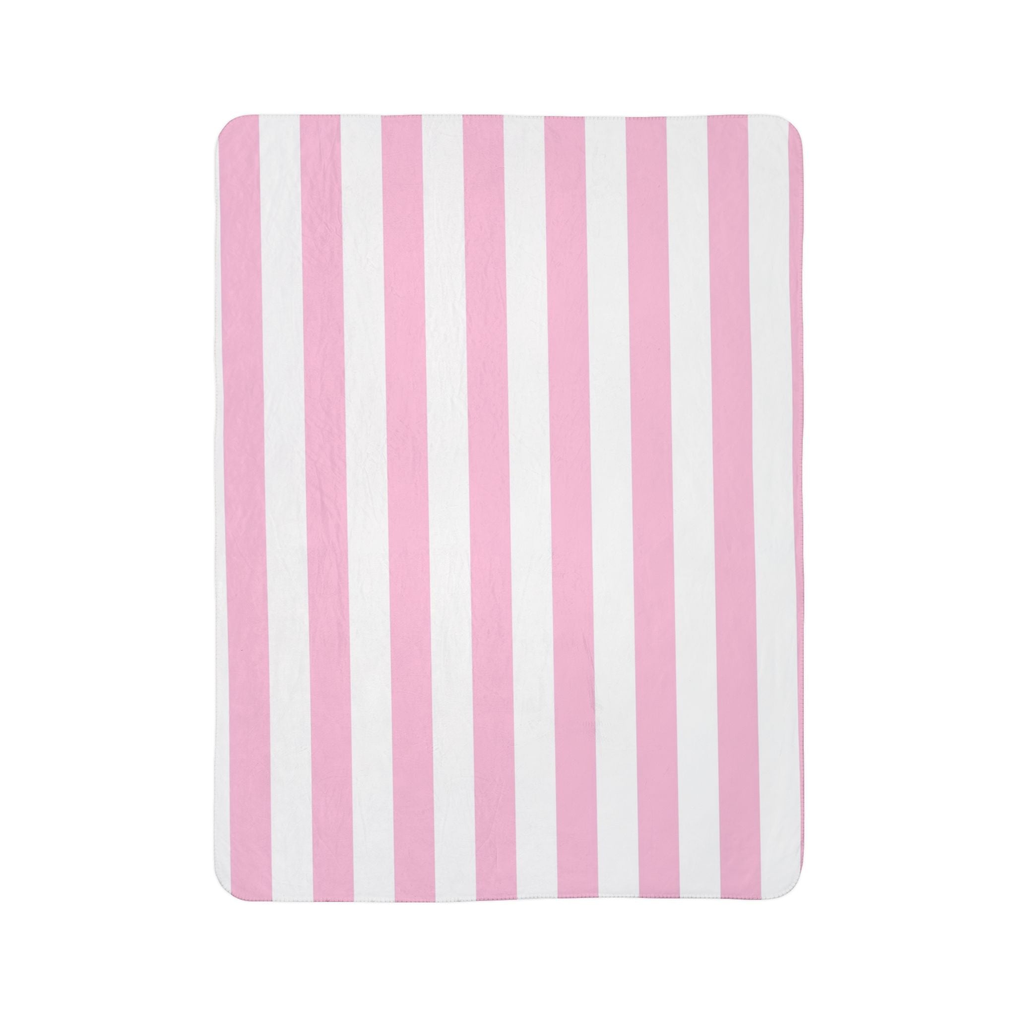 Pink Stripe Fleece Sherpa Blanket