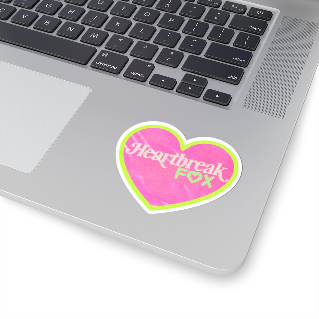Heartbreak Fox Pink Heart Kiss-Cut Sticker