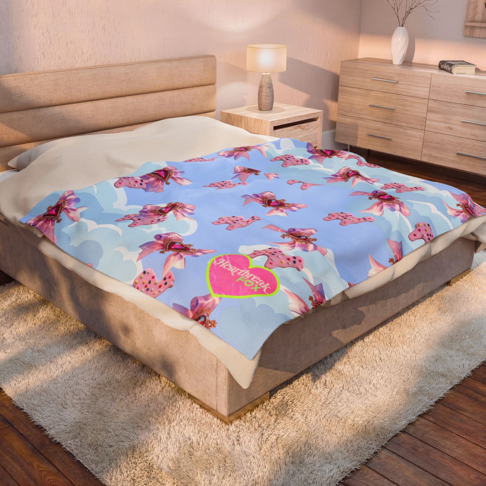 Plush Blanket — Pink Dream$ Velveteen Throw