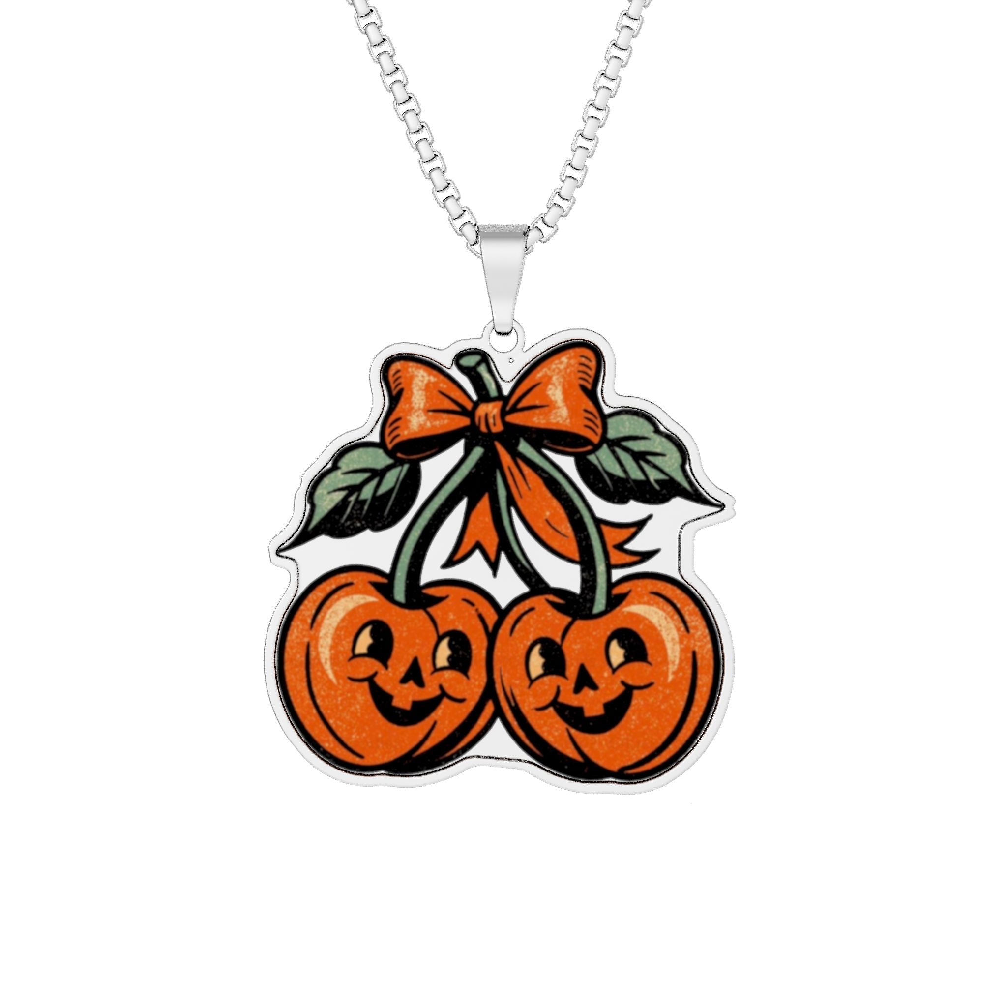Halloween Pumpkin Pendant Necklace