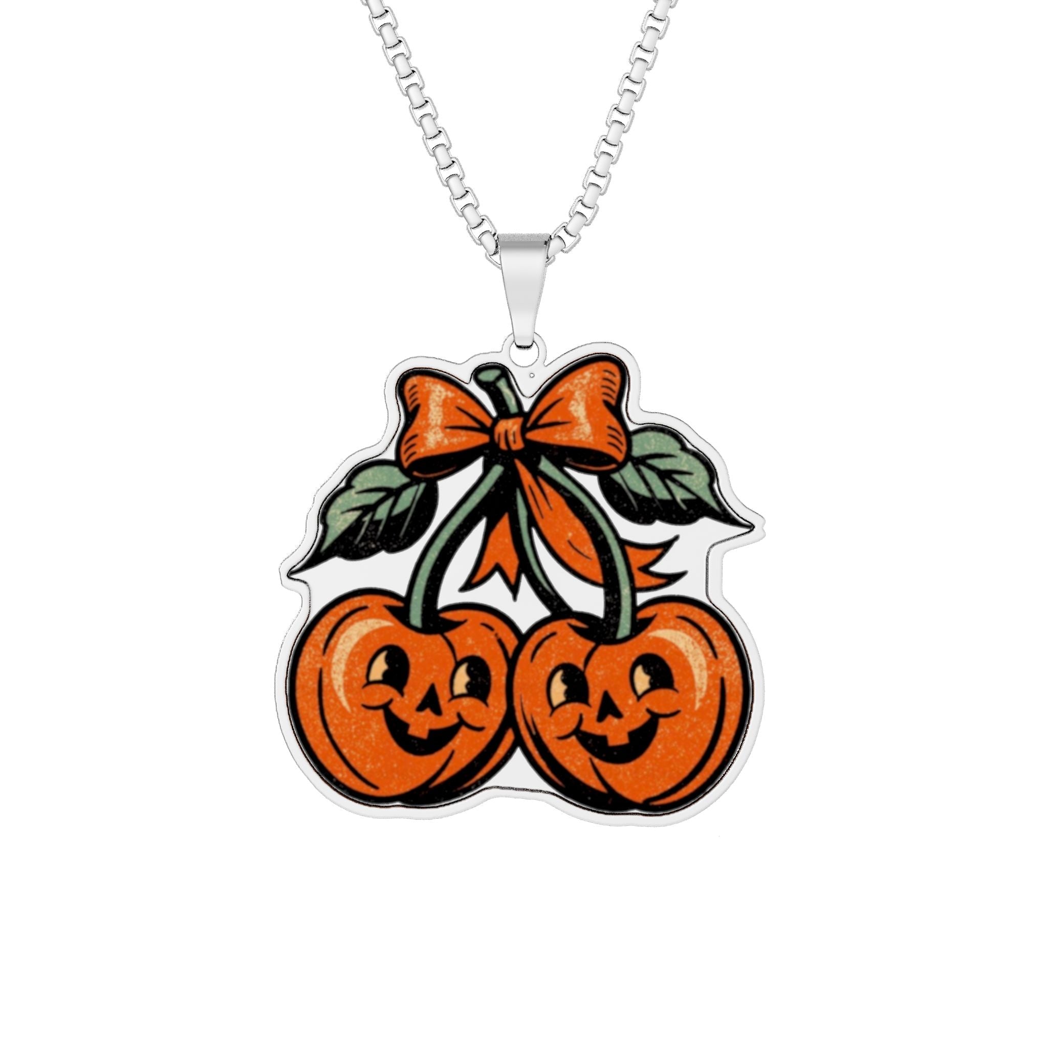 Halloween Pumpkin Pendant Necklace
