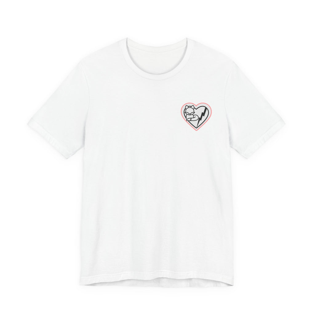 Retro Polaroid Graphic Tee — Heart Lips Back Print