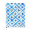 Floral Blue Plaid Wrapping Paper – Vintage Rose Gift Wrap Roll