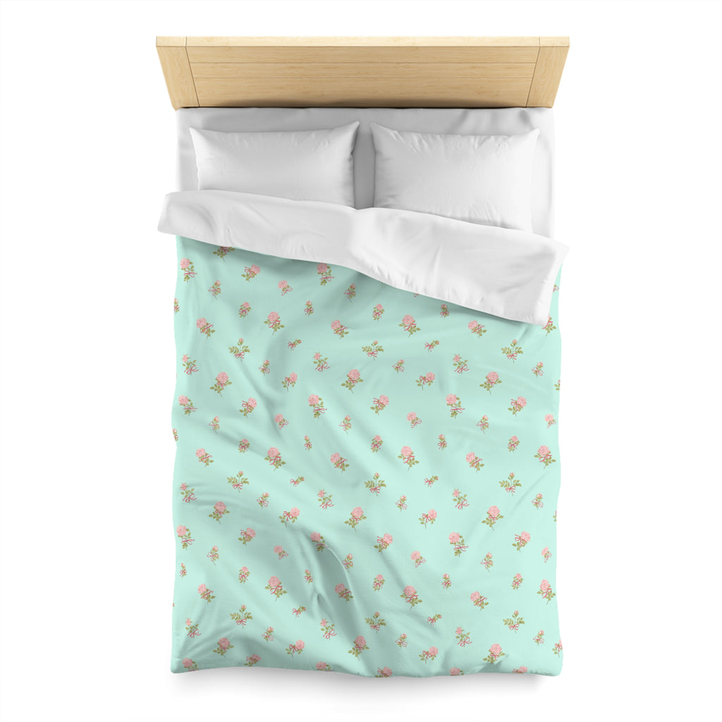Floral Mint Duvet Cover