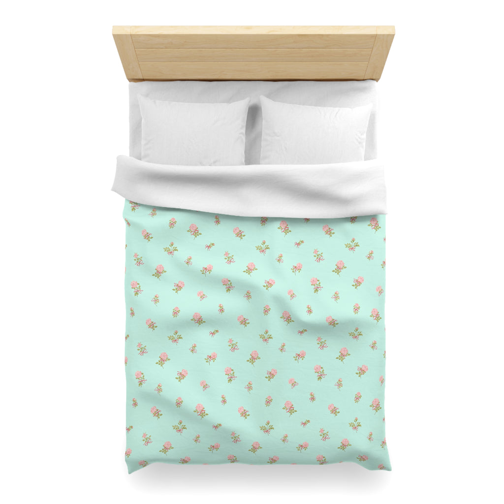 Floral Mint Duvet Cover